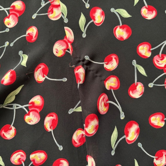 Collectif Black and Cherry Retro Flare Dress - Picture 12 of 12